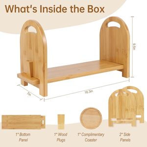 Estantería de Escritorio Expandible de Bambú, Librería y Organizador de Mesa de Fácil Montaje sin Herramientas, Estante Resistente para Escritorio de Oficina - Product Image 6