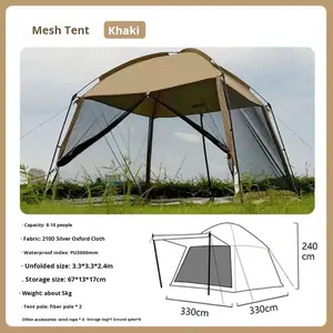 Familia gran espacio malla de protección solar UV dosel a prueba de techo Gazebo mosquitera playa <span class=keywords><strong>toldo</strong></span> al aire libre tiendas de campaña transpirables - Product Image 6