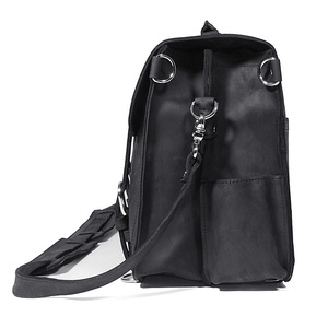 男士商务公文包复古疯狂马皮15英寸笔记本电脑斜挎包皮革大容量便携式办公包 - Product Image 5