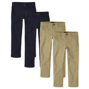Pantalon uniforme skinny d'école primaire avec logo personnalisé d'excellente qualité pour enfants et garçons pantalon kaki pour uniformes scolaires - Product Image 2
