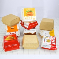Boîte à hamburger jetable écologique personnalisée, emballage à emporter, échantillon gratuit avec logo pour sushis, chips, chewing-gum