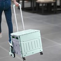 Chariot de courses pliable avec poignée télescopique et roues, chariot de camping pliable