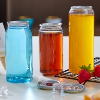Vente en gros de biberons vides transparents à ouverture facile en plastique PET avec anneau de traction pour boisson jus lait thé