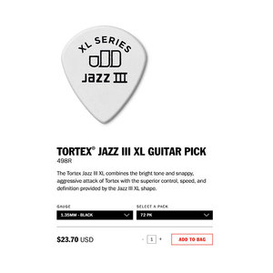 Púas de guitarra Dunlop 498RJAZZ, estilo jazz de plástico con acabado mate para guitarra eléctrica - Product Image 4