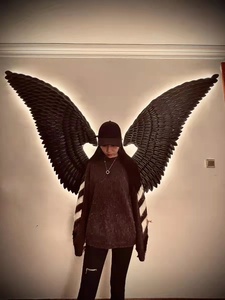 Décoration murale vintage rétro en métal avec des ailes d'ange de couleur or noir blanc de haute qualité fabriquée en usine en <span class=keywords><strong>2022</strong></span> - Product Image 5