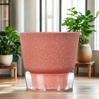 Ensemble de 5 pots de fleurs en plastique multifonctionnels à auto-arrosage, décoration contemporaine pour la maison
