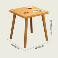 Table basse carrée moderne Tenghang en bois massif avec étagère inférieure pour salon, chambre et petits espaces de rangement