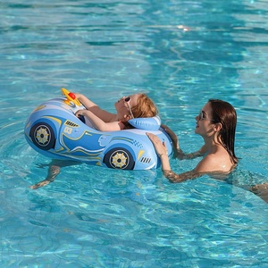 Suitable for Children Aged 1-4 Years Baby Pool Float <b>Inflatable</b> <b>Car</b> Baby Swim Float with Adjustable Sun Canopy and Safety Seat. - Product Image 2