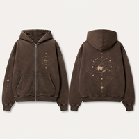 Vente en gros OEM – Sweat à capuche pour homme 520 g/m² ultra lourd, pigmenté, délavé, Midnight Orbit, avec logo personnalisé – Fabricant