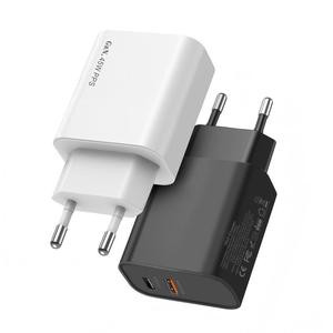 Pengisi Daya USB C 45W, Pengisi Daya Cepat <span class=keywords><strong>2</strong></span> Port, Pengisi Daya Dinding Mini PD USB C dengan Teknologi GaN untuk Galaxy S23 Ultra iPhone iPad - Product Image 1