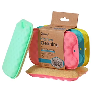 Double sided design sponge eraser for household cleaning cloth factory wholesale dishes washing sponge