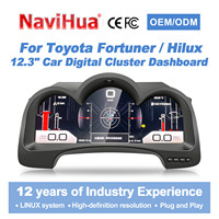 Pour Toyota Fortuner Hilux Vigo 2005 2015 Compteur de vitesse automatique numérique, tableau de bord virtuel, tachymètre, écran LCD
