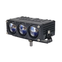 DHAA Triple Eyes BI LED Phare auxiliaire 6500K Double laser Faisceau haut/bas 115W Lentille auxiliaire Biled pour calandre automobile