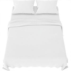 Dreamzie Set di <span class=keywords><strong>Lenzuola</strong></span> 150x200cm 4 Pezzi in Microfibra Spazzolata 200TC Moderno Set <span class=keywords><strong>Lenzuola</strong></span> con Copripiumino e 2 Federe (Bianco) - Product Image 1