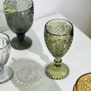 Bán Buôn Tùy Chỉnh Cổ Cổ Điển Ngắn Gốc Gân Cốc Pha Lê Cocktail <span class=keywords><strong>Glas</strong></span> Tinh Tế Khắc Frosted Coloured Cho Rượu Vang - Product Image 3