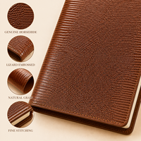 Taccuino A5 Personalizzato in Pelle PU Premium con Stampa Effetto Lucertola, Ricaricabile, Diario di Lusso con Logo Personalizzato in Lamina Dorata, Rilegatura Cucita