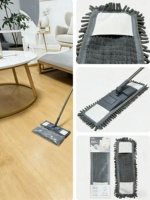 Recharges de balai plat en chenille gris 90g ODM, réutilisables, super absorbantes, écologiques, pour nettoyage des sols intérieurs et extérieurs, pour panneaux