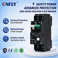 CNFLY Cbi Seri 2P 63A Pemutus Sirkuit Kebocoran Arus Tanah 230V 30mA QA17A RCBO QA17C RCCB
