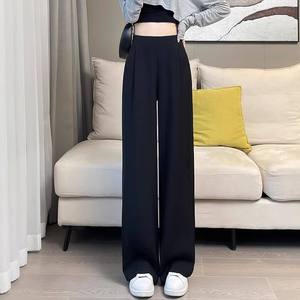 Pantaloni Donna 2026 Personalizzati a Gamba Larga, Sottili Estivi, Sciolti a Gamba Dritta, Vita Alta, Drappeggiati, Casual, Moda Primavera - Product Image 1