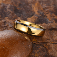 Bague de mariage en acier inoxydable plaqué or 18 carats, en tungstène poli, 4 mm, 6 mm, 8 mm, pour homme et femme