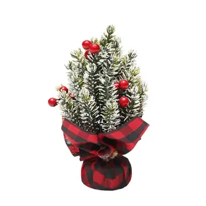 Оптовая продажа, традиционный праздничный подарок, настольное украшение мини-дерево из ПВХ, искусственная пластиковая Настольная мини-елка
