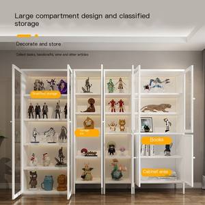 Estantería <span class=keywords><strong>de</strong></span> Arte <span class=keywords><strong>de</strong></span> hierro personalizada para niños, armario <span class=keywords><strong>de</strong></span> almacenamiento <span class=keywords><strong>de</strong></span> <span class=keywords><strong>pared</strong></span> simple con puerta <span class=keywords><strong>de</strong></span> vidrio, <span class=keywords><strong>de</strong></span> suelo a techo - Product Image 4