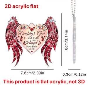 Nouveau pendentif en acrylique en forme de cœur pour la Saint-Valentin, accessoires d'amour 2D, adaptés au rétroviseur de voiture, aux sacs à dos - Product Image 5