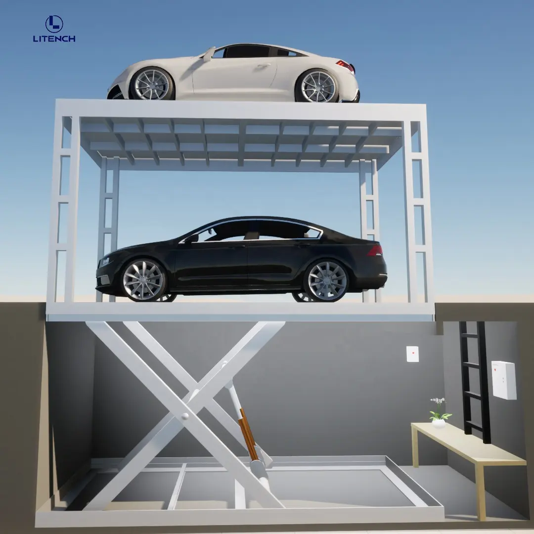 Vente directe d'usine élévateur à ciseaux de voiture à double niveau élévateur de stationnement de voiture pour un usage domestique