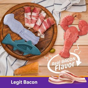 Lot de 3 jouets écologiques pour chiens Super Chewer Indestructibles pour les Chewers agressifs Tough Nylon Bacon Pet Interactive Movement Toys - Product Image 3