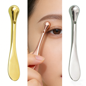 フェイシャルビューティーツール 2-in-1 亜鉛合金レーザースプーン - 涙型アイクリーム＆フェイスクリームスクープ 3色展開 - Product Image 2