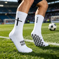 Chaussettes de football athlétiques personnalisées pour hommes, en coton, confortables, respirantes, écologiques, antidérapantes, avec grip.
