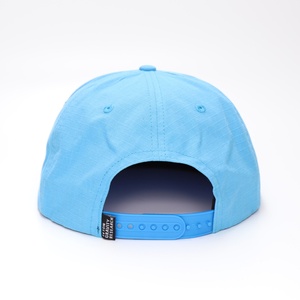 Casquettes Snapback en nylon à visière plate avec logo brodé 3D personnalisé à 5 panneaux, bleu, en ripstop - Product Image 6