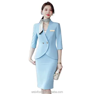 High quality 2-piece women's professional business suit jacket skirt set business uniform office women's work dress