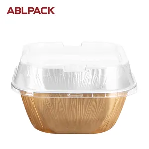 Lak Glad Muur Wegwerp Aluminiumfolie Baking Cup Mould Voor Rijst Cake Pudding Dessert Ovens Bakkerij Container Lade Plaat