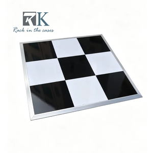 Piso de Baile de Buena Calidad para Fiestas y Eventos con Paneles Blancos y Negros con Bordes de Aluminio - Product Image 1