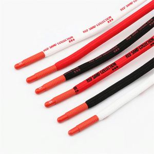 Vente en gros de lacets ronds en polyester ciré de 5 mm avec logo personnalisé imprimé pour baskets - Product Image 1