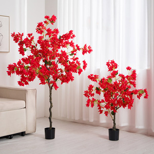 Grandes plantes artificielles rouges haut de gamme pour accessoires de photographie, décoration intérieure, centres commerciaux et hôtels - Product Image 2