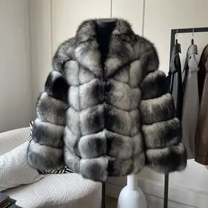 2023 Manufacturer 70cm Length Winter Clothes Coats with Fur Fox Collar for Women