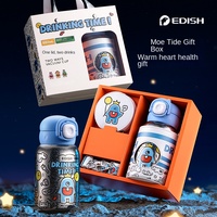 Bouteille d'eau isotherme en titane pur pour enfants, motif dessin animé, grande capacité, avec couvercle à paille portable, isolation thermique 6-12h, facile à transporter