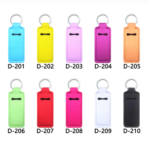 Portachiavi con supporto per lucidalabbra bianco vuoto portachiavi con supporto per Chapstick in Neoprene solido portachiavi con supporto igienizzante per rossetto per sublimazione - Product Image 5