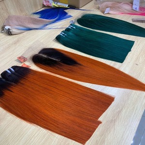 Tóc Giả Người Ombre Màu Cam Thẳng Chất Lượng Cao Việt Nam Tóc Giả Người Whosale Tóc Đẹp Ngang Ren HD Với Phụ Nữ Da Đen - Product Image 2