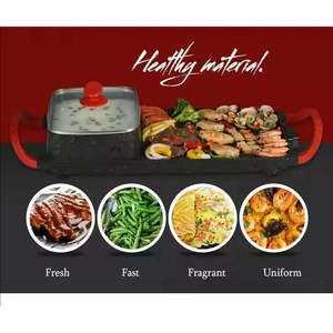 ROYSTAR 1200W กระทะไฟฟ้าอเนกประสงค์แบบ2-in-1, หม้อร้อนและไร้ควันเตาบาร์บีคิวในร่มพร้อมระบบควบคุมอุณหภูมิ - Product Image 5