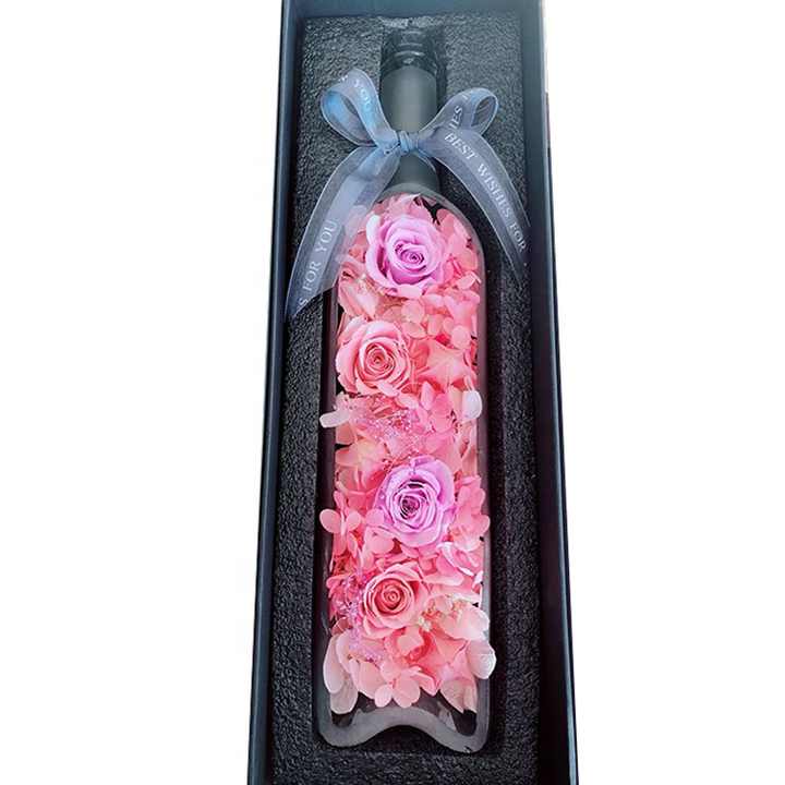 hot most Decorative Preserved Flower Wine bottle Wedding Birthday