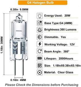 Chất lượng cao 6V 12V 24V 10W Dimmable G4 cảnh quan bóng đèn <span class=keywords><strong>halogen</strong></span> thủy tinh thạch anh - Product Image 2