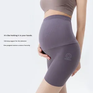 <span class=keywords><strong>Pantaloncini</strong></span> Estivi Sottili Traspiranti Anti-Esposizione in Tessuto Shark Skin a Tre Quarti, Senza Cuciture, con Protezione a Nido d'Ape per la Vita, Sicurezza in Gravidanza - Product Image 2