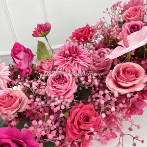 Camino de Mesa Floral Personalizado de Fábrica DKB, Decoración para Recepción de Bodas, Camino de Mesa con Flores Artificiales, Hileras de Flores Largas - Product Image 4