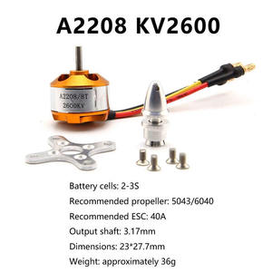 고품질 브러시리스 모터 A2208 KV1100 KV1400 KV1800 KV2600 모터 모델 항공기 드론용 브러시리스 모터 - Product Image 2