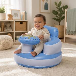 Fauteuil <span class=keywords><strong>de</strong></span> bain moderne pour bébé, motif cœur bleu, siège <span class=keywords><strong>de</strong></span> bain gonflable imperméable, plateau portable pour chambre et extérieur - Product Image 3