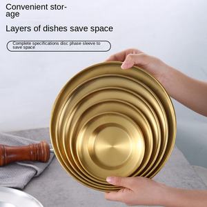 304ステンレス鋼板韓国風スナック皿インドネシア201ディナープレート浅い皿 - Product Image 4