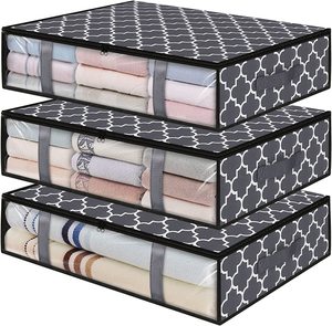 Foldable Clothes Storage Bin Under Bed Storage Box Containers Storage Organizer With Handles